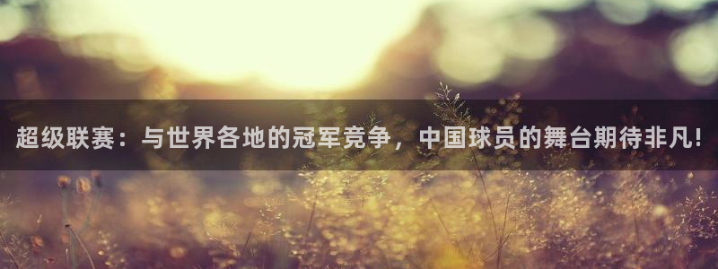 纵横国际公司：超级联赛：与世界各地的冠军竞争，中国球员的舞台期待非凡!